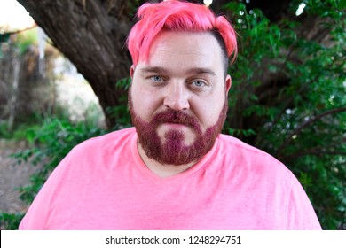 man-hot-pink-hair-glitter-260nw-1248294751